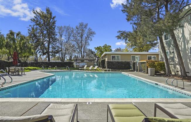 Glimmering pool at Parkside Apartments, Davis, CA, 95616