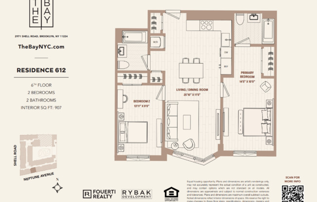 2 beds, 2 baths, $4,150, Unit APT. 612