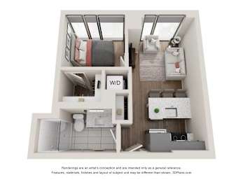 1 bed, 1 bath, 593 sqft, $1,933