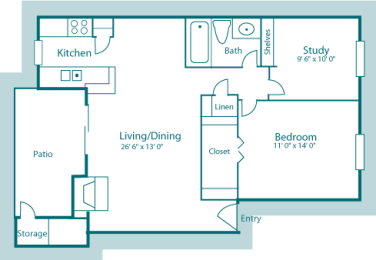 1 bed, 1 bath, 786 sqft, $1,160