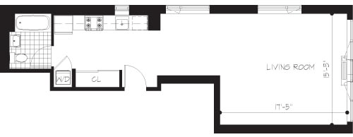 Studio, 1 bath, 622 sqft, $4,291, Unit 605