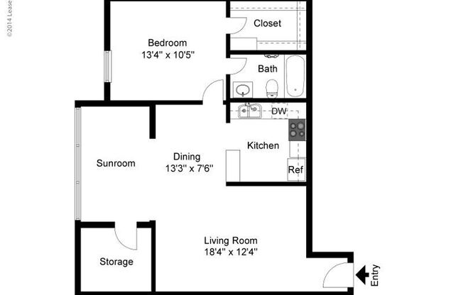 1 bed, 1 bath, 807 sqft, $890