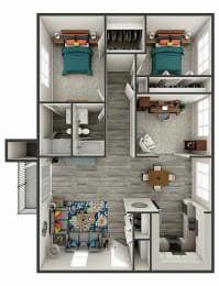 2 beds, 2 baths, 1,165 sqft, $2,098