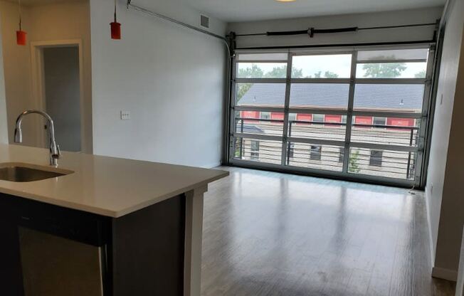 Unique garage door offering abundant natural light