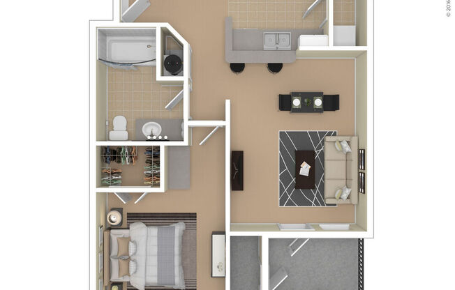 1 bed, 1 bath, 696 sqft, $1,429