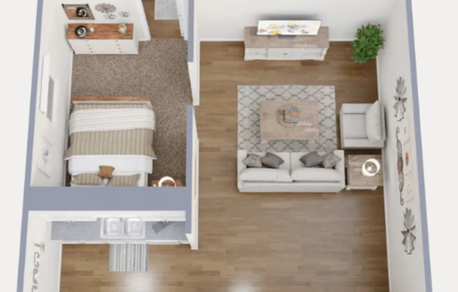 Studio, 1 bath, 500 sqft, $747, Unit 1034