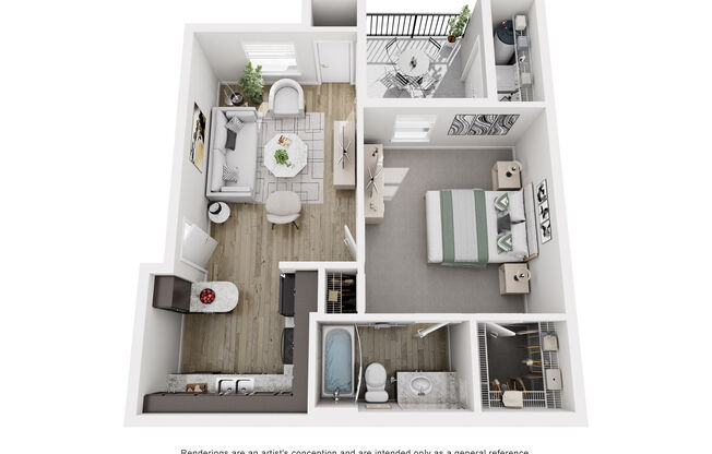 1 bed, 1 bath, 617 sqft, $1,071
