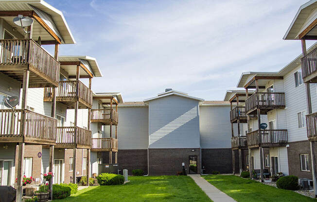 an exterior view of an apartment complex