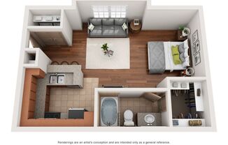 Studio, 1 bath, 516 sqft, $996