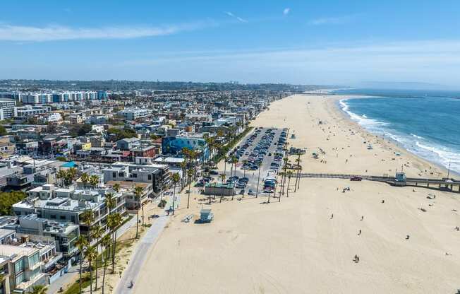 Aerial view of Marina Del Rey beach