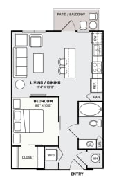 1 bed, 1 bath, 624 sqft, $1,357