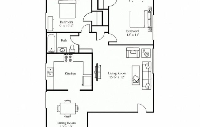 2 beds, 1 bath, 825 sqft, $1,441, Unit 053