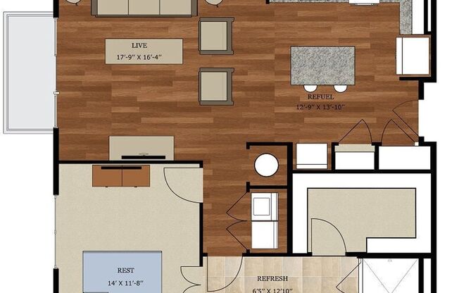 1 bed, 1 bath, 748 sqft, $2,650, Unit 3108