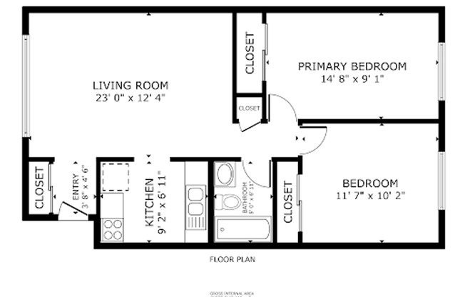 2 beds, 1 bath, 580 sqft, $1,049, Unit C4