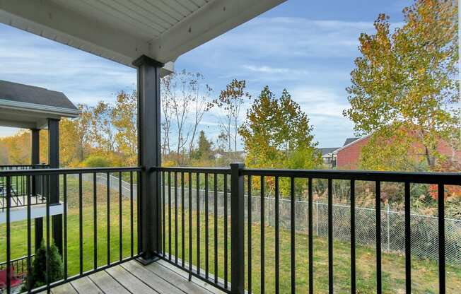 the view from the deck at the enclave at woodbridge apartments in sugar land, tx