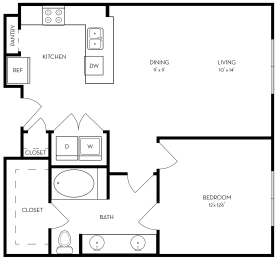 1 bed, 1 bath, 796 sqft, $1,359