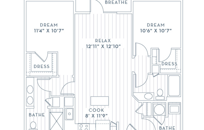2 beds, 2 baths, 1,048 sqft, $2,043