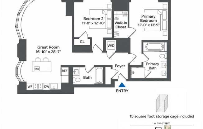 2 beds, 2 baths, 1,273 sqft, $22,000, Unit 911