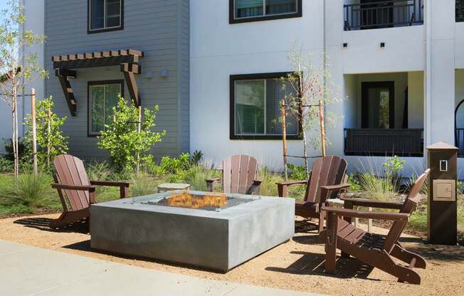 outdoor seating with fire pit