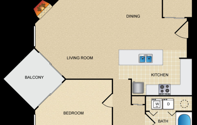 1 bed, 1 bath, 750 sqft, $2,200, Unit B 312