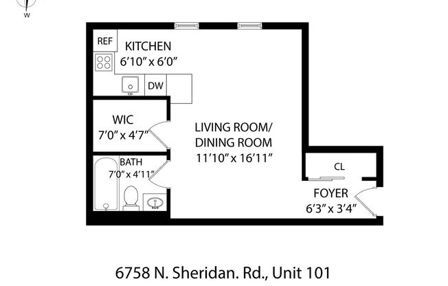 Studio, 1 bath, 320 sqft, $1,425, Unit 101
