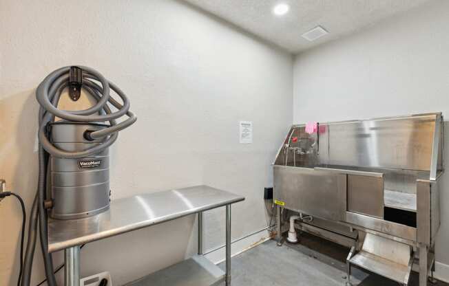 Our pet washing station is clean and ready to use