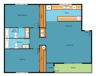2 beds, 2 baths, 1,095 sqft, $2,198