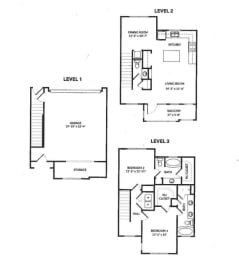 2 beds, 2.5 baths, 1,440 sqft, $2,298