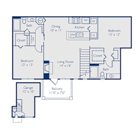2 beds, 2 baths, 1,182 sqft, $1,690