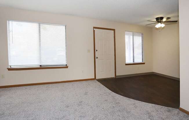 Lots of natural light in living room at cross creek