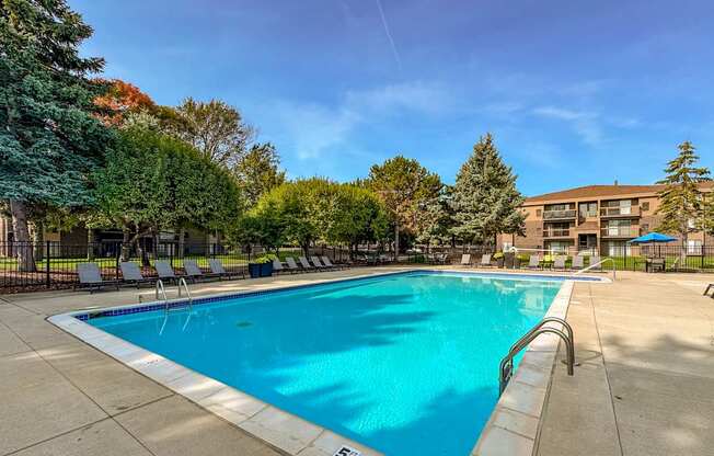 Heated pool at Lakeside Village Apartments Clinton Township MI