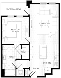1 bed, 1 bath, 842 sqft, $2,392