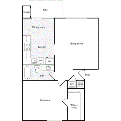 1 bed, 1 bath, 640 sqft, $2,168