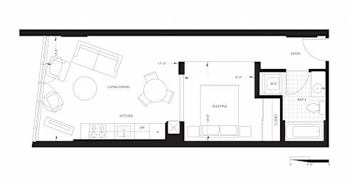 Studio, 1 bath, 538 sqft, $1,471