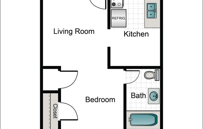 1 bed, 1 bath, 365 sqft, $1,825, Unit 1611 02