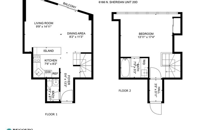 1 bed, 1.5 baths, 667 sqft, $2,400, Unit 4D