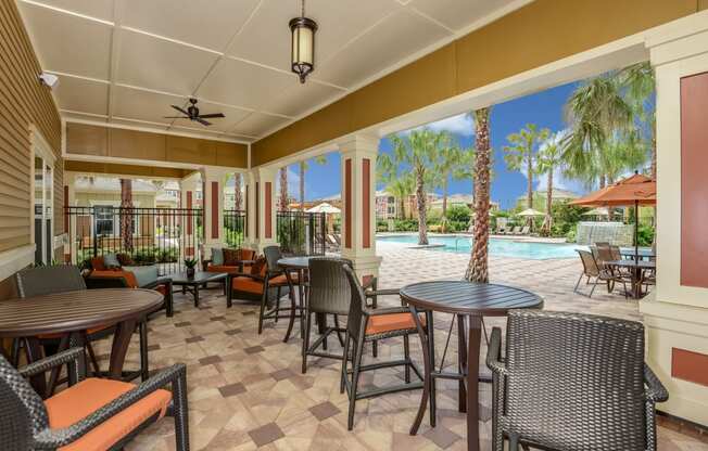 Covered Veranda at The Sedona Luxury Apartments in Tampa, FL