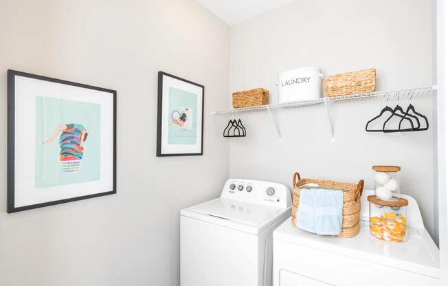 A full-sized washer and dryer are included in every home for easy laundry days.