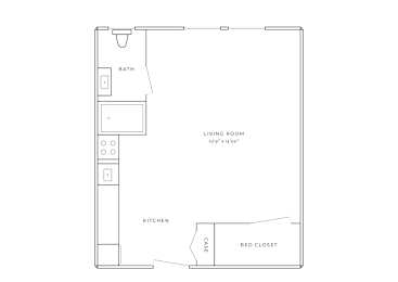 Studio, 1 bath, 281 sqft, $1,512