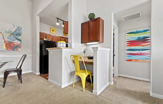 built-in desk nook