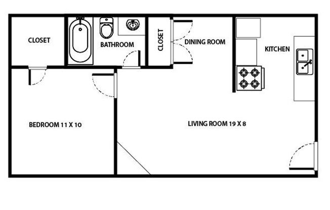 1 bed, 1 bath, 535 sqft, $770