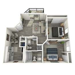 2 beds, 2 baths, 650 sqft, $1,099
