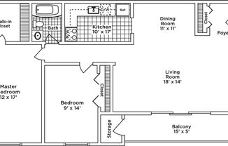 2 beds, 1 bath, $1,250, Unit 4722-201