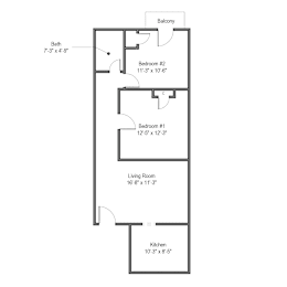 2 beds, 1 bath, 767 sqft, $1,895
