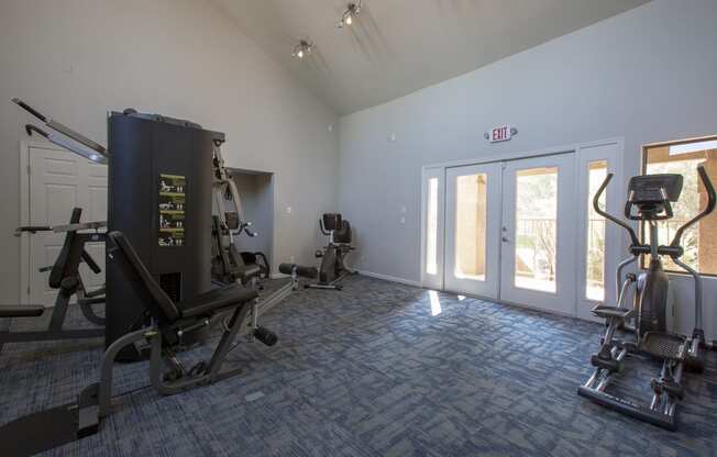 Fitness center at Villas de la Terraza Apartments in Albuquerque NM October 2020