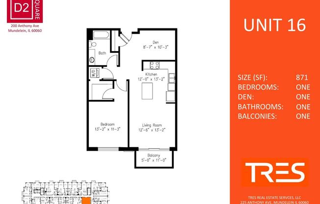 1 bed, 1 bath, 871 sqft, $2,100, Unit 316
