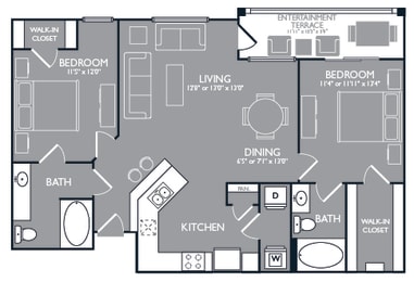 2 beds, 2 baths, 1,045 sqft, $1,857