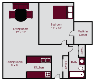 1 bed, 1 bath, 600 sqft, $849