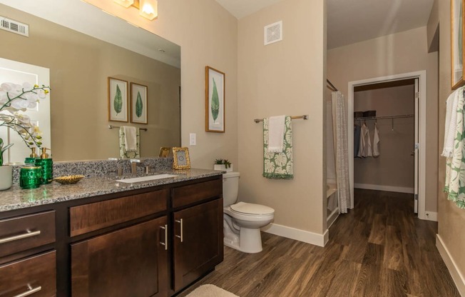 Bathroom attached to closet at Level 25 at Cactus by Picerne, Las Vegas, Nevada