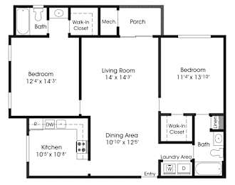 2 beds, 2 baths, 1,010 sqft, $1,952